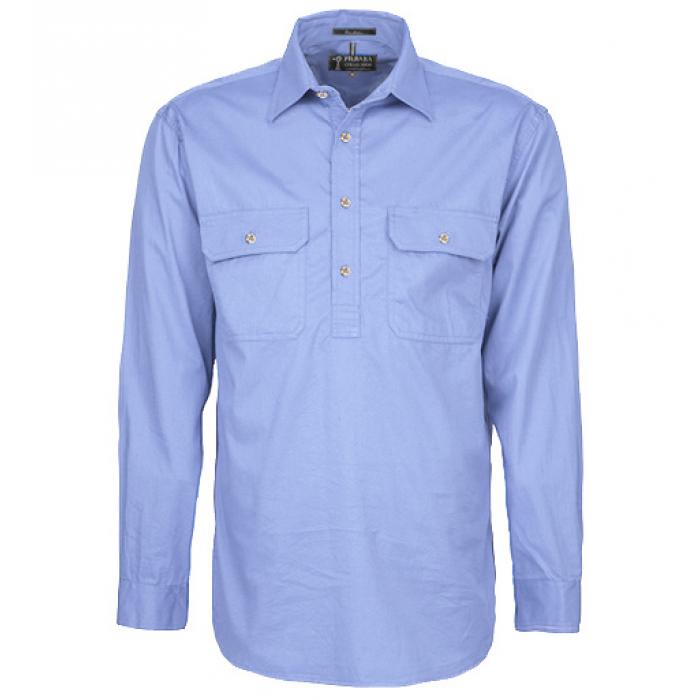 Mens Pilbara Closed Front L/S Shirt