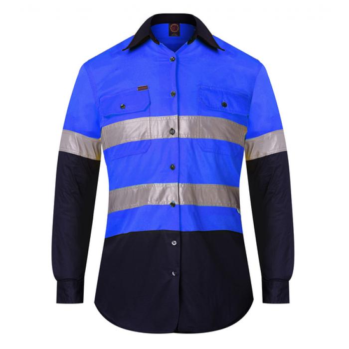 Ladies 2 Tone Vented Light Weight Open Front