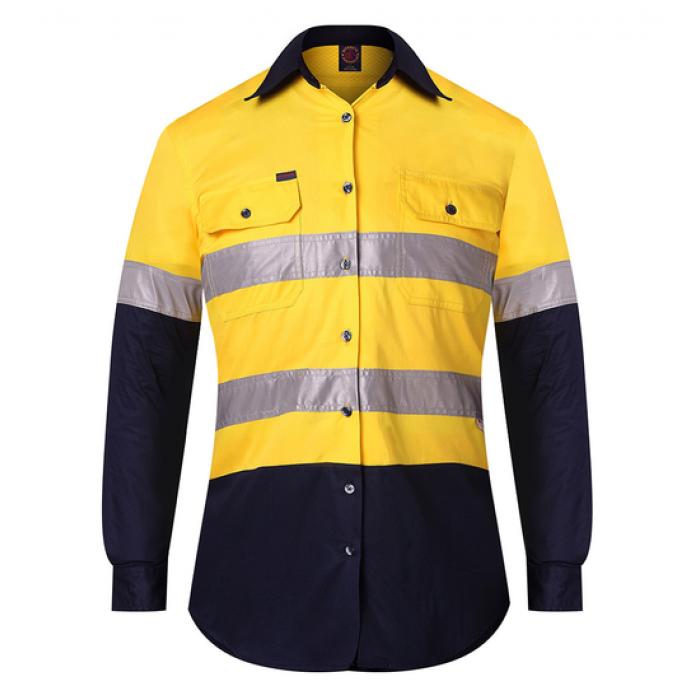 Ladies 2 Tone Vented Light Weight Open Front