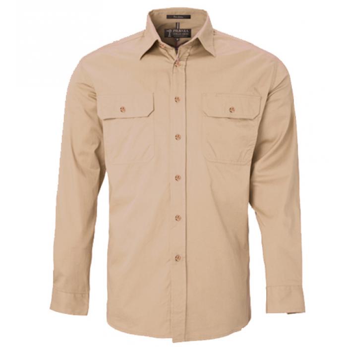 Men's Pilbara Open Front L/S Shirt