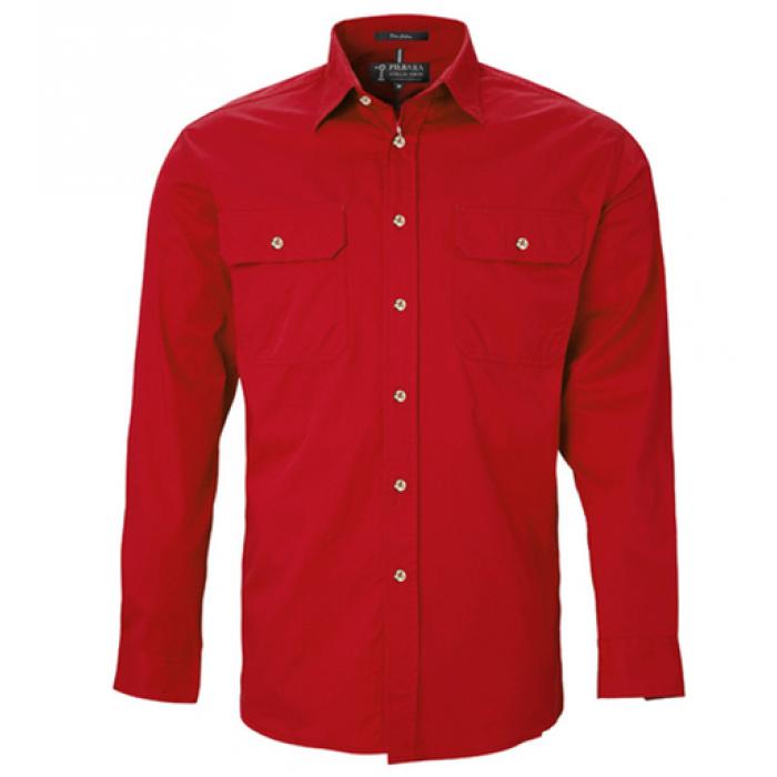 Men's Pilbara Open Front L/S Shirt