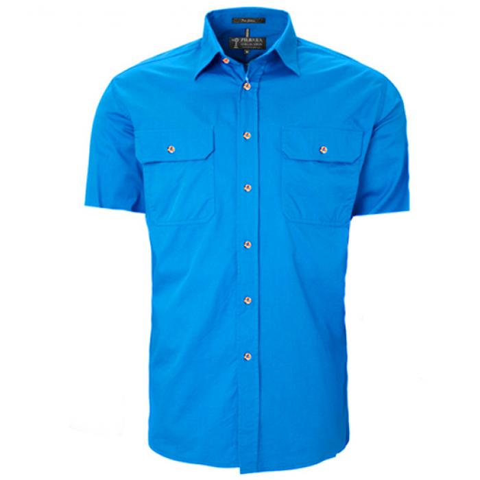 Mens Pilbara Open Front S/S Shirt