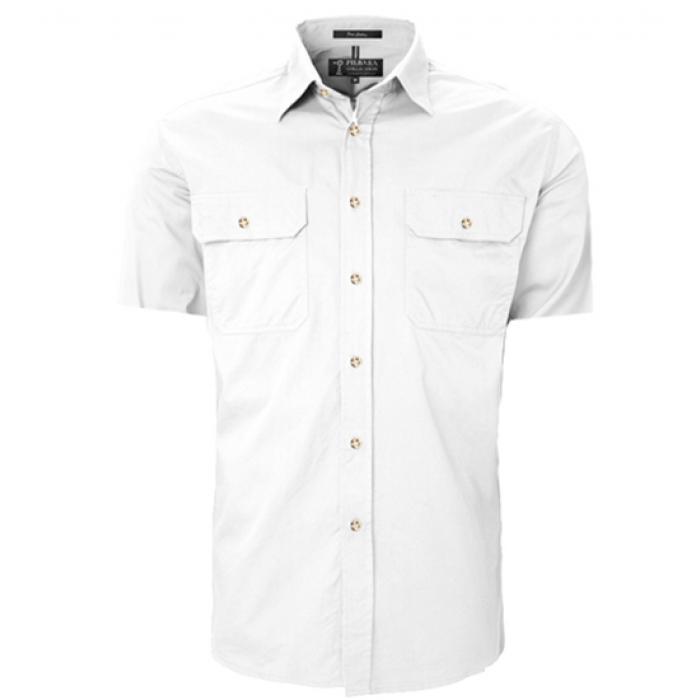 Mens Pilbara Open Front S/S Shirt