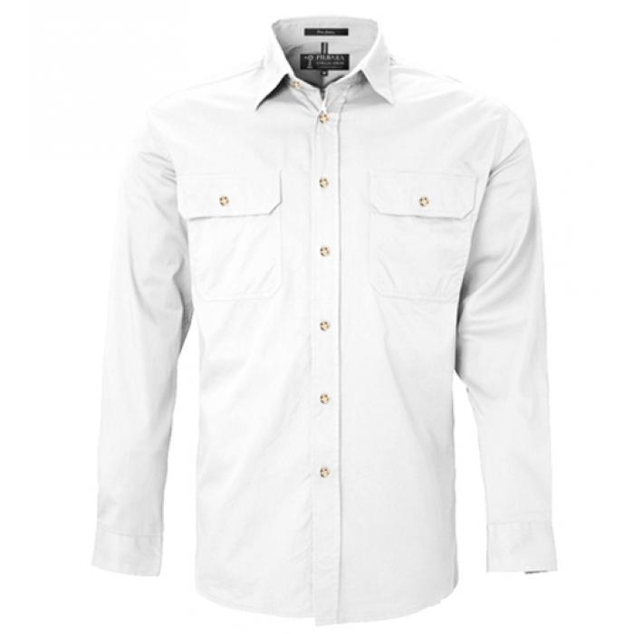 Men's Pilbara Open Front L/S Shirt