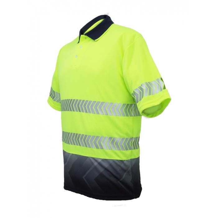Unisex Adults Hi-Vis S/S Sublimated Reflective Polo