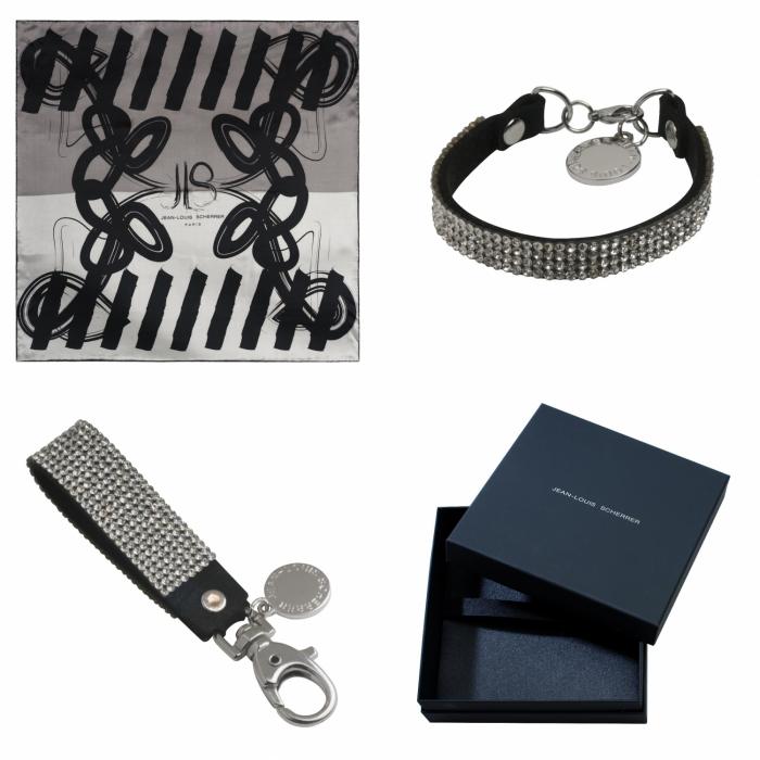 Set Jean-louis Scherrer (Classic bracelet, Key Holder & Silk Scarf)