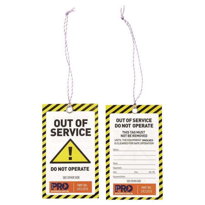 Safety Tag - Out of Service 125 x 75 mm (100/Pk)