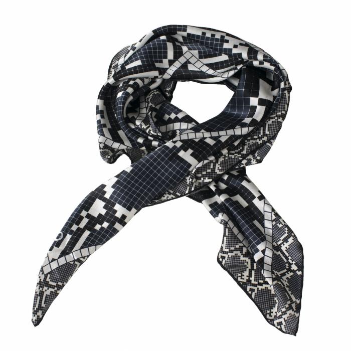 Silk Scarf Pitone Blue