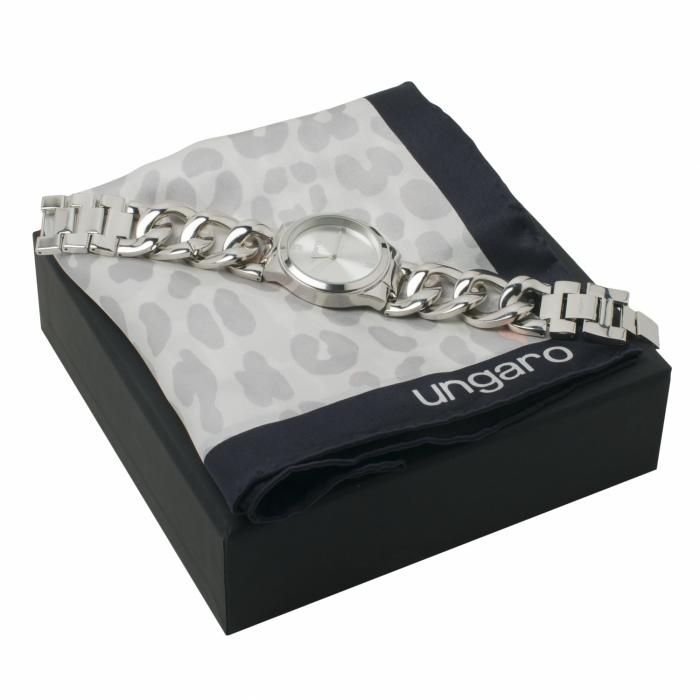 Set Ungaro (Chrome Plating watch & Silk Scarf)
