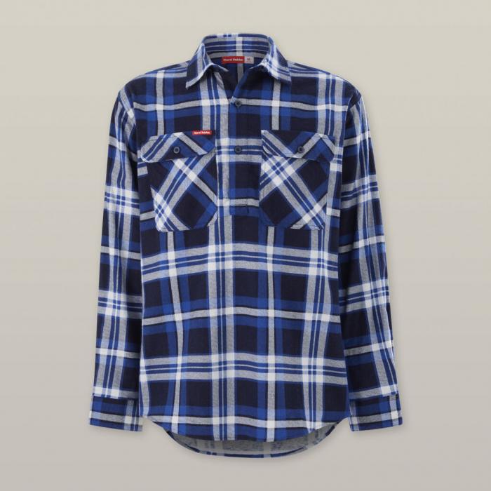 Mens Core Long Sleeve Closed Front Check Flannel Shirt