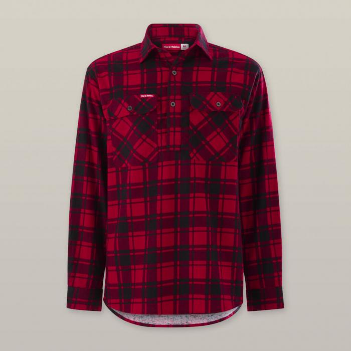 Mens Core Long Sleeve Closed Front Check Flannel Shirt