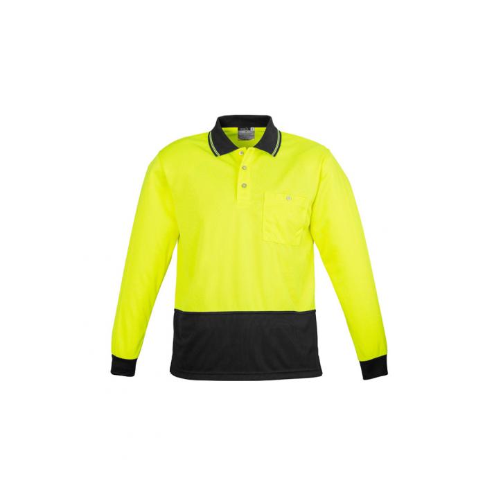 Unisex Hi Vis Basic Spliced Polo - Long Sleeve