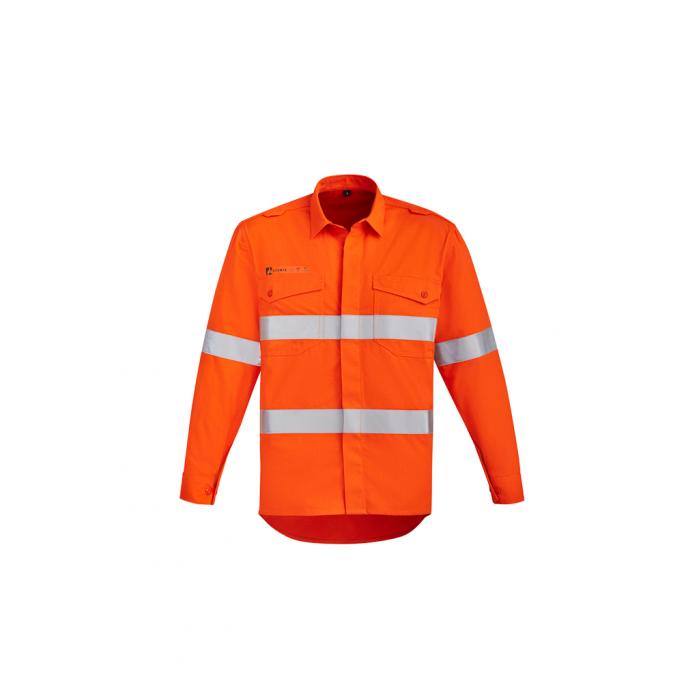 Mens Orange Flame HRC 2 Hoop Taped Open Front Spliced Shirt
