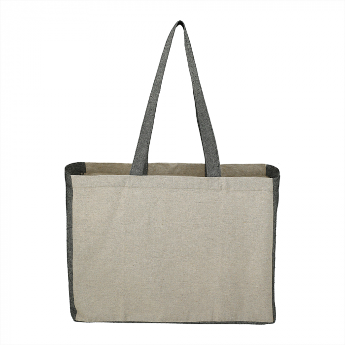 Bullet Recycled Cotton Contrast Side Shopper Tote