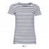 Miles Women's Round Neck Striped T-shirt