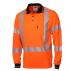 HiVis Segmented Tape X Back Polo - Long Sleeve