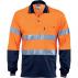 Hi Vis Two Tone Cotton Back Polos with Generic R.Tape - Long Sleeve