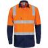 HiVis Two Tone Cool-Breeze Cotton Shirt with Hoop & Shoulder CSR Reflective Tape - Long Sleeve
