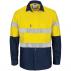 HiVis R/W Cool-Breeze T2 Vertical Vented Cotton Shirt with Gusset Sleeves, Generic R/Tape - Long Sleeve