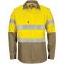 HiVis L/W Cool-Breeze T2 Vertical Vented Cotton Shirt with Gusset Sleeves. Generic Tape - Long sleeve