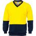 HiVis Two Tone Cotton Fleecy Sweat Shirt V-Neck