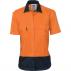 Ladies HiVis Two Tone Cotton Drill Shirt - Short Sleeve