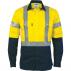 HiVis D/N 2 Tone Drill Shirt with H Pattern Generic R/ Tape - Long Sleeve