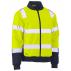 Taped Two Tone Hi Vis Bomber Jacket with Padded Lining - Yellow/Navy