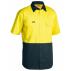 Hi Vis Cool Lightweight Drill Shirt - Yellow/Bottle