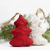 Set of 4 Elephant POOPOOPAPER Ornaments - Trees (Red+White)