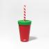 Candy Cane Silipint - 16 oz Straw Tumblers