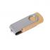 Metal Swivel Wooden Flash Drive