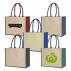 Laminated Jute Supermarket Bag With Coloured Handles And Gussets