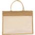 Laminated Jute Beach Bag With Cotton Handles And Front Pocket