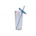 24oz Plastic Cups with Lids & Straws