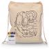 Squiggle Calico Drawstring Bag + Crayon set