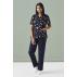 Womens Space Party Scrub Top
