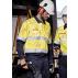 Mens Orange Flame Hi Vis Open Front Spliced Shirt - Hoop Taped